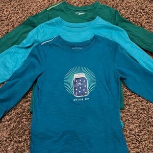 Teal and Green Kids Long Sleeve Shirts